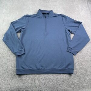 Travis Mathew Sweater Mens XL Blue EZ GO Golf Carts Logo Golfing Zip Pullover
